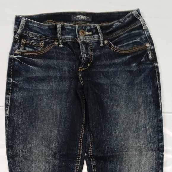 Silver Jean Co Womens Blue Skinny Denim Signature Stitch - Picture 9 of 10